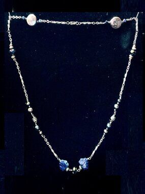 20” rhodium over silver, genuine Tahitian freshwater and coin pearl necklace